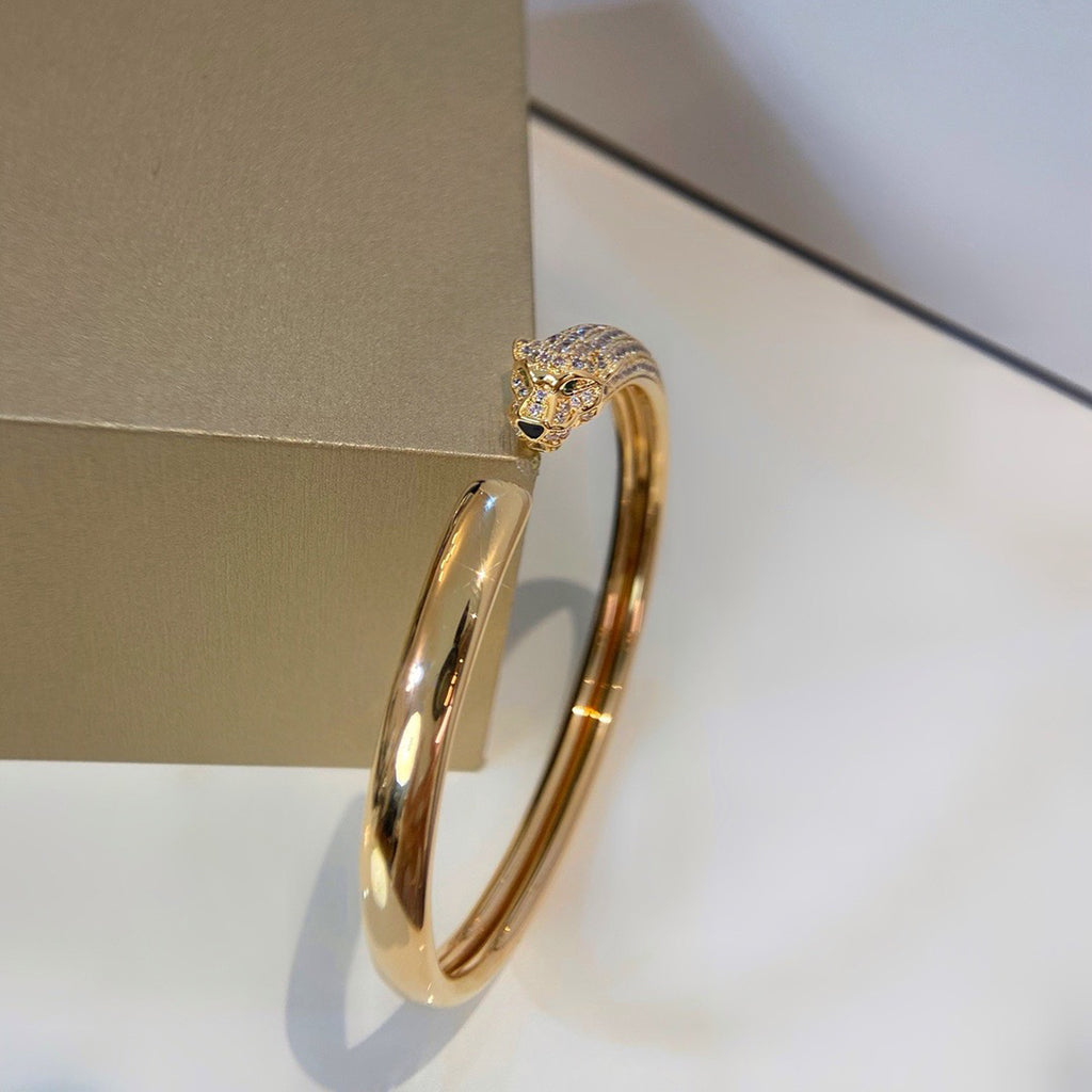 [⭐Luxery]PANTHERE HALF DIAMOND OPEN BRACELET