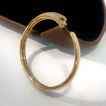 [⭐Luxery]PANTHERE HALF DIAMOND OPEN BRACELET