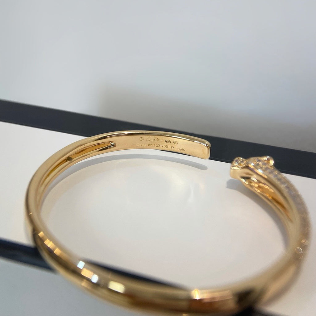 [⭐Luxery]PANTHERE HALF DIAMOND OPEN BRACELET