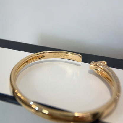 [⭐Luxery]PANTHERE HALF DIAMOND OPEN BRACELET