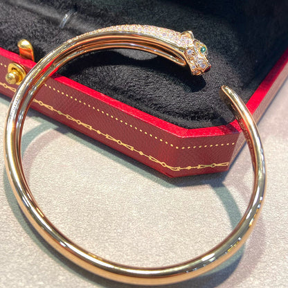 [⭐Luxery]PANTHERE HALF DIAMOND OPEN BRACELET
