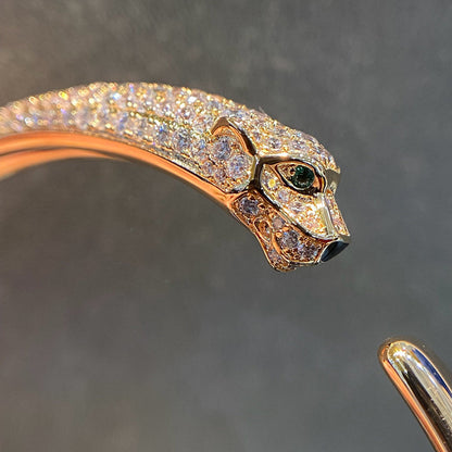 [⭐Luxery]PANTHERE HALF DIAMOND OPEN BRACELET