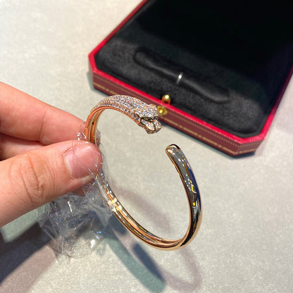 [⭐Luxery]PANTHERE HALF DIAMOND OPEN BRACELET