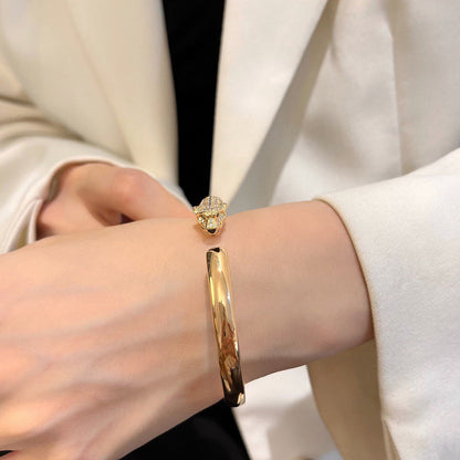[⭐Luxery]PANTHERE HALF DIAMOND OPEN BRACELET