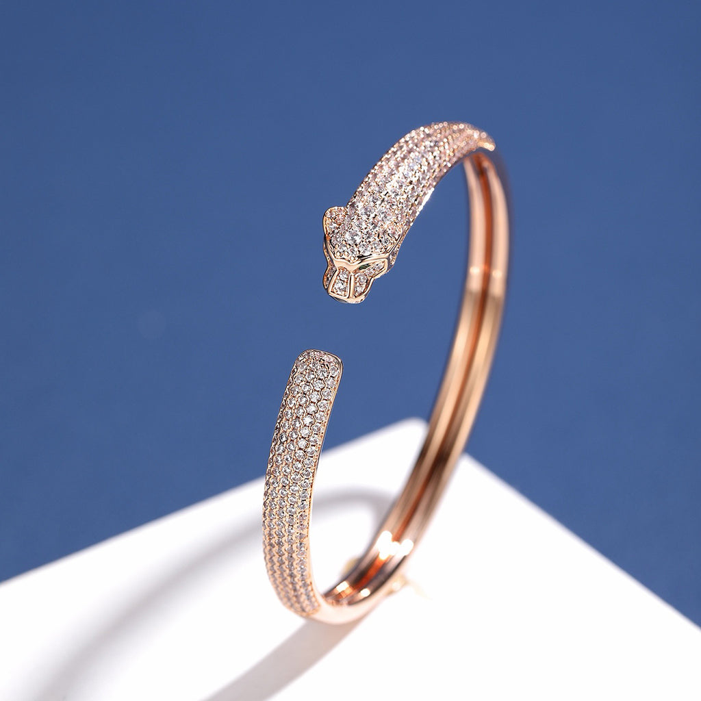 [⭐Luxery]PANTHERE FULL DIAMOND OPEN BRACELET