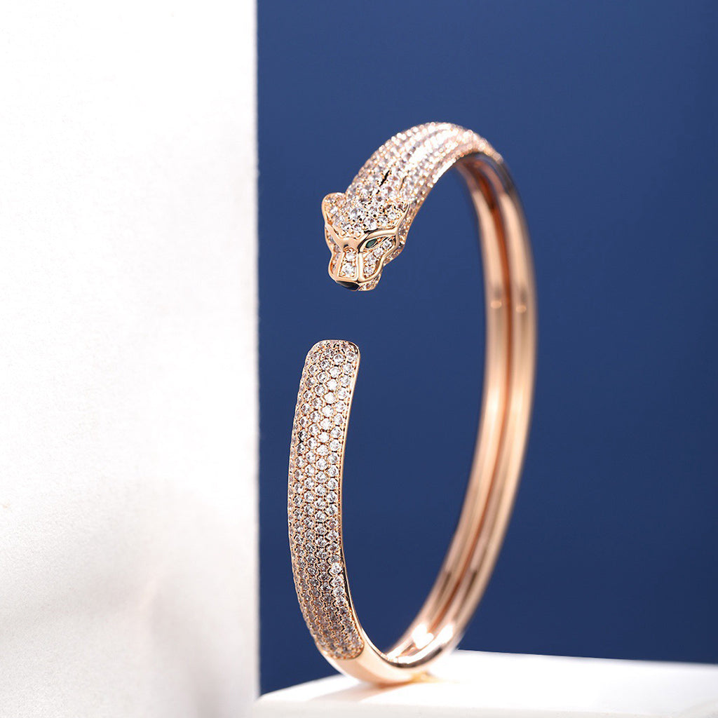 [⭐Luxery]PANTHERE FULL DIAMOND OPEN BRACELET