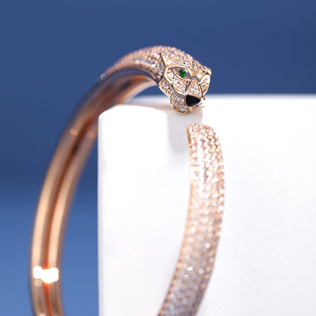 [⭐Luxery]PANTHERE FULL DIAMOND OPEN BRACELET