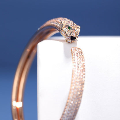 [⭐Luxery]PANTHERE FULL DIAMOND OPEN BRACELET