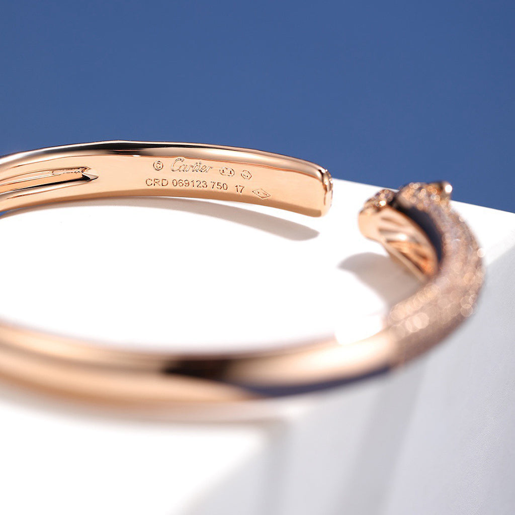 [⭐Luxery]PANTHERE FULL DIAMOND OPEN BRACELET