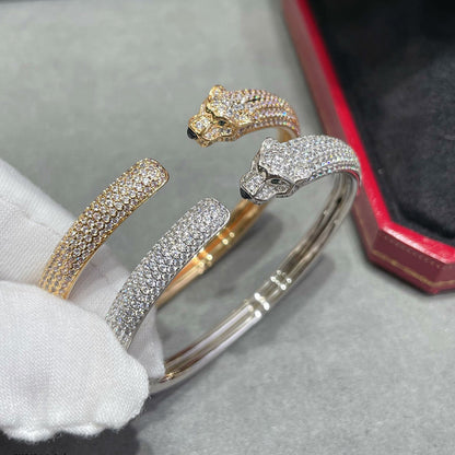 [⭐Luxery]PANTHERE FULL DIAMOND OPEN BRACELET