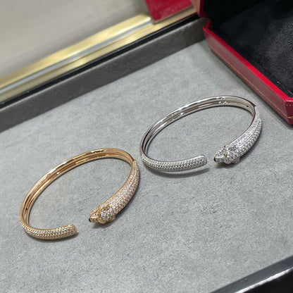 [⭐Luxery]PANTHERE FULL DIAMOND OPEN BRACELET
