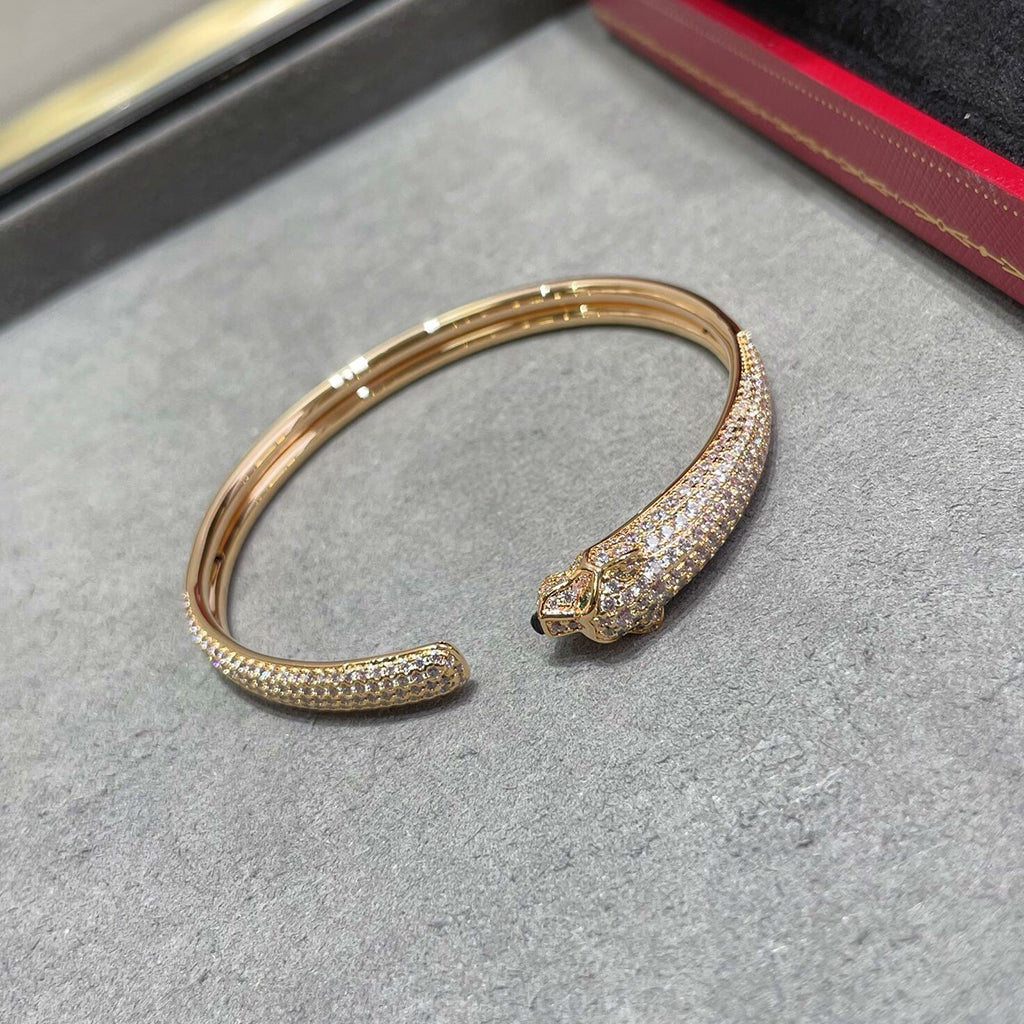[⭐Luxery]PANTHERE FULL DIAMOND OPEN BRACELET