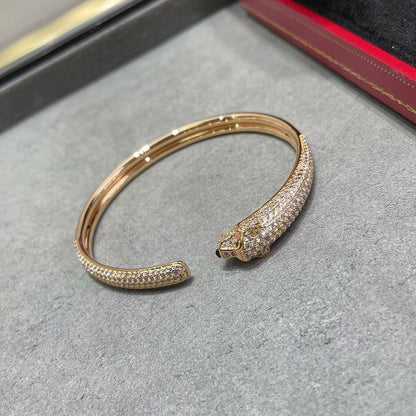 [⭐Luxery]PANTHERE FULL DIAMOND OPEN BRACELET