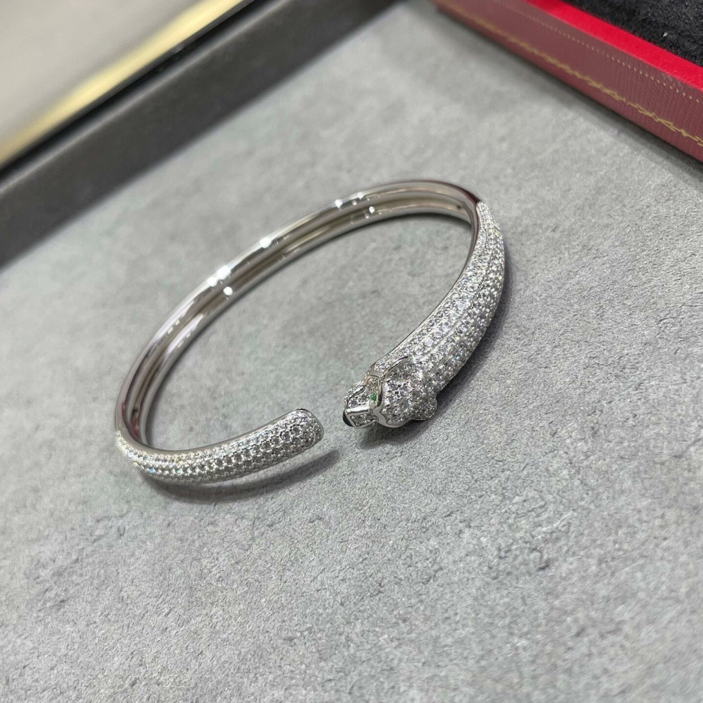 [⭐Luxery]PANTHERE FULL DIAMOND OPEN BRACELET