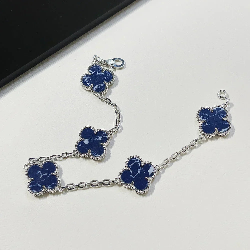 [⭐Luxery]CLOVER 5 MOTIF PIETERSITE BRACELET COLLECTION