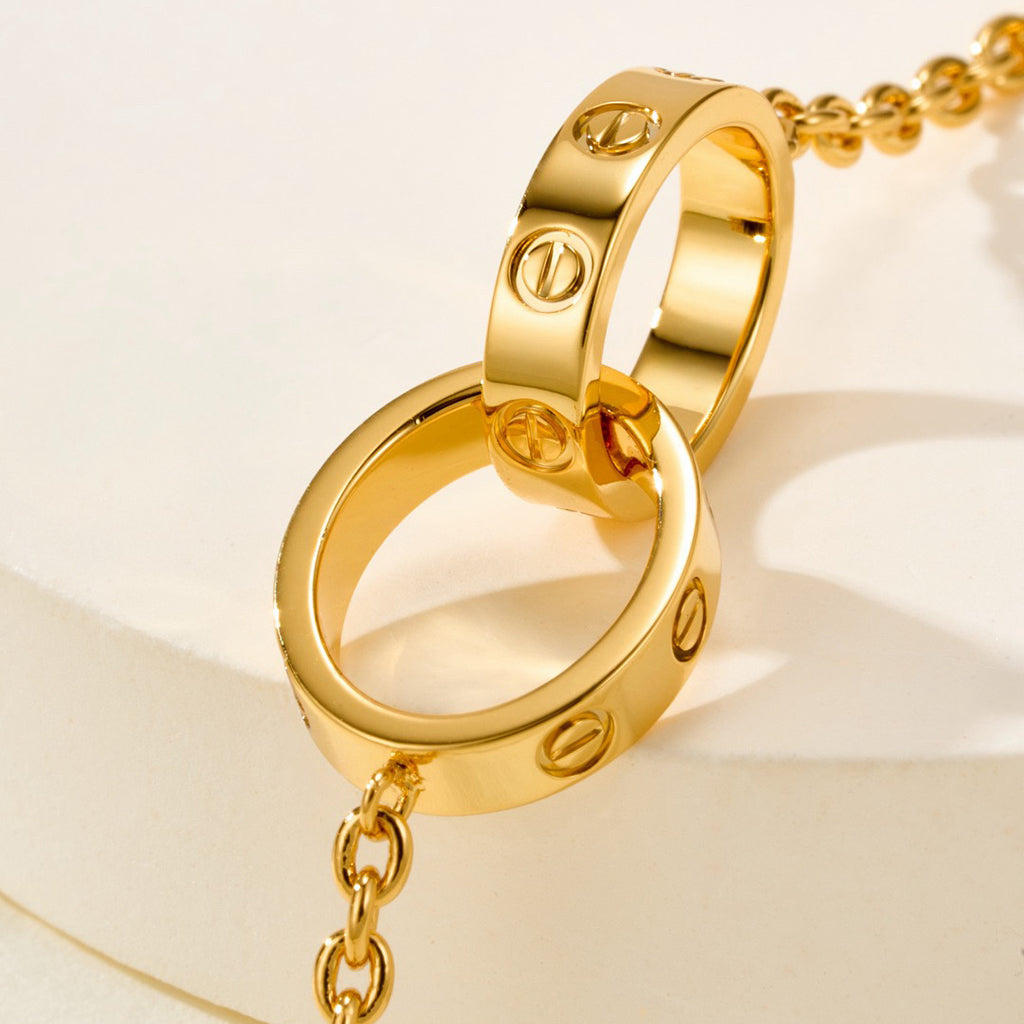 [⭐Luxery]LOVE BRACELET DOUBLE RING