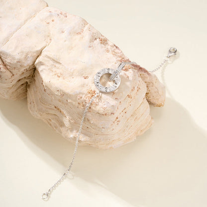 [⭐Luxery]LOVE DOUBLE RING FULL DIAMOND BRACELET