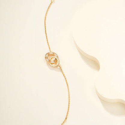 [⭐Luxery]LOVE DOUBLE RING FULL DIAMOND BRACELET