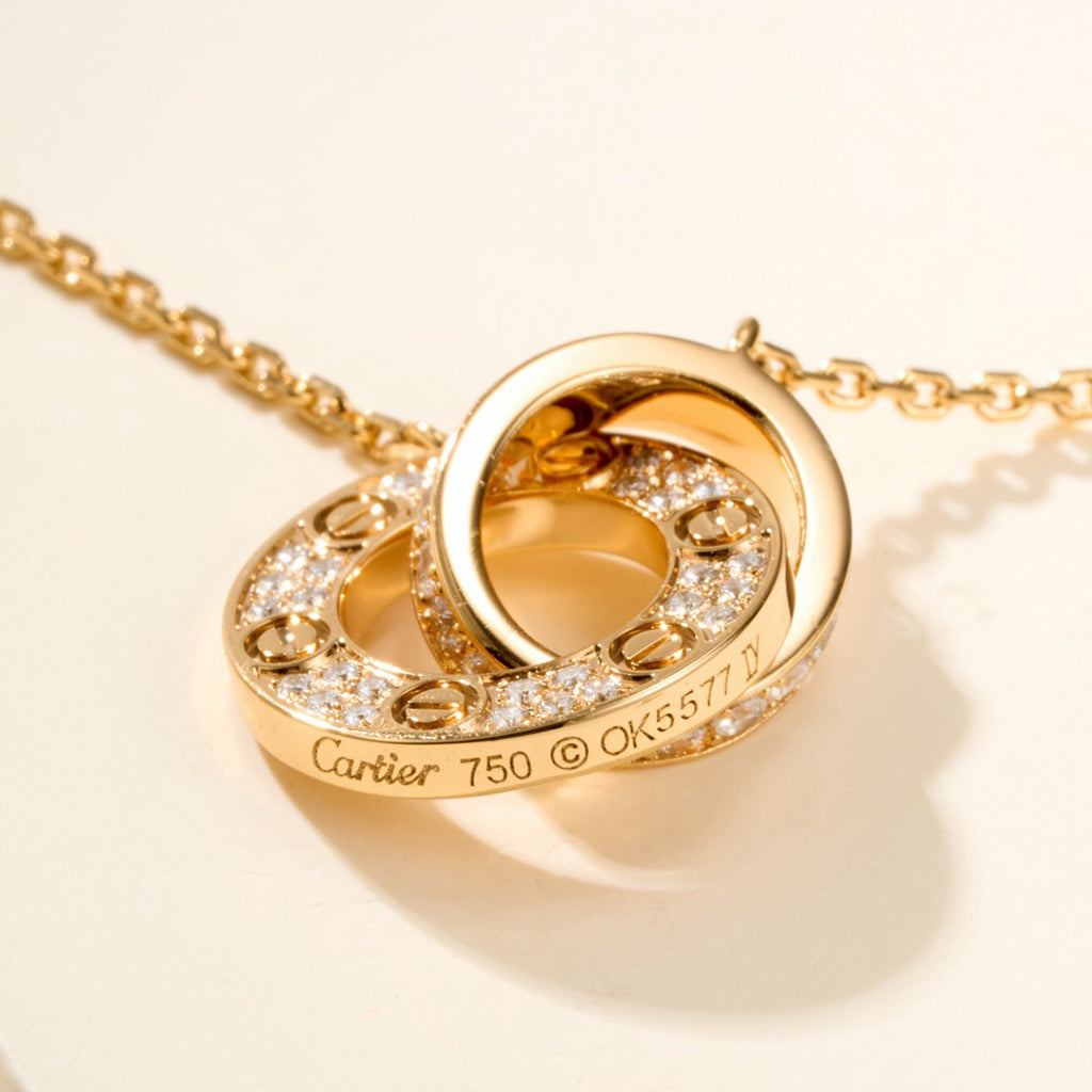 [⭐Luxery]LOVE DOUBLE RING FULL DIAMOND BRACELET