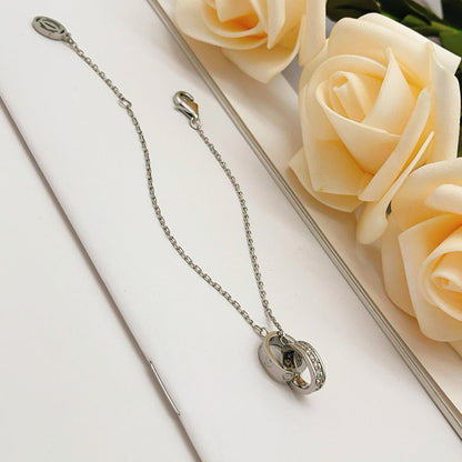 [⭐Luxery]LOVE DOUBLE RING HALF DIAMOND BRACELET