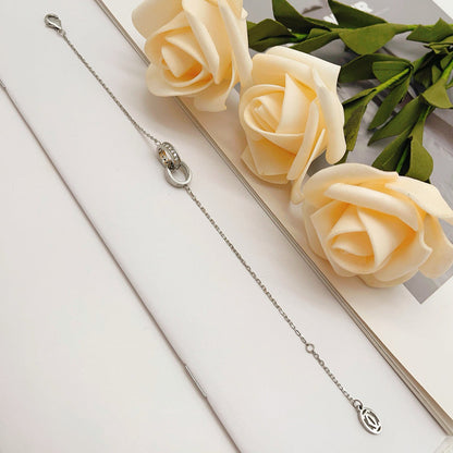 [⭐Luxery]LOVE DOUBLE RING HALF DIAMOND BRACELET