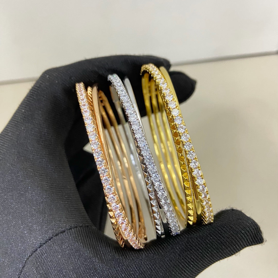 [⭐Luxery]ETINCELLE HALF-PAVED DIAMOND BRACELET