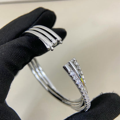 [⭐Luxery]ETINCELLE HALF-PAVED DIAMOND BRACELET