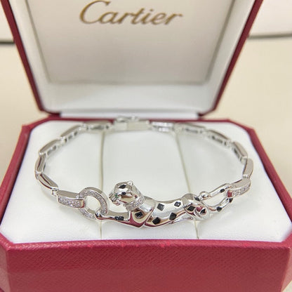 [⭐Luxery]PANTHERE HALF DIAMOND ON CHAIN BRACELET