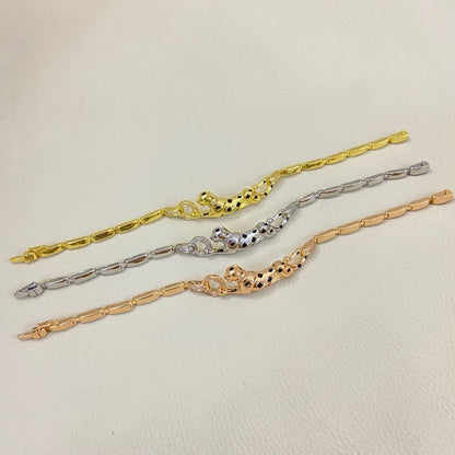[⭐Luxery]PANTHERE HALF DIAMOND ON CHAIN BRACELET