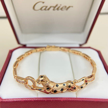 [⭐Luxery]PANTHERE HALF DIAMOND ON CHAIN BRACELET