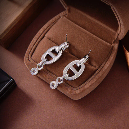 [⭐Luxery]HM CHAINE DIAMOND EARRINGS