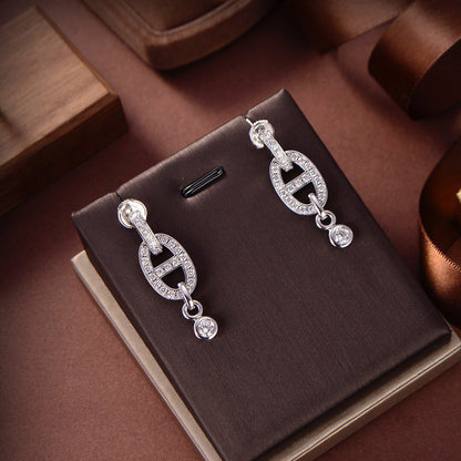 [⭐Luxery]HM CHAINE DIAMOND EARRINGS
