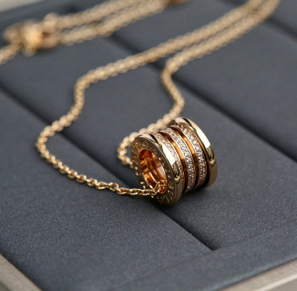 [⭐Luxery]ZERO 1 PINK GOLD DIAMOND NECKLACE