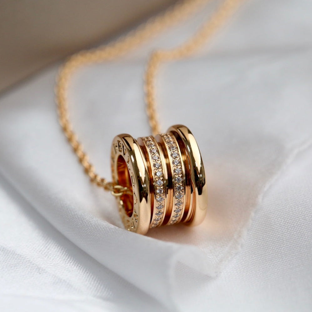 [⭐Luxery]ZERO 1 PINK GOLD DIAMOND NECKLACE
