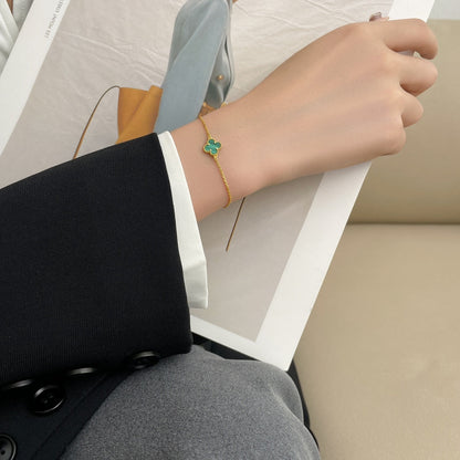 [⭐Luxery]CLOVER BRACELET MALACHITE 1 MOTIF