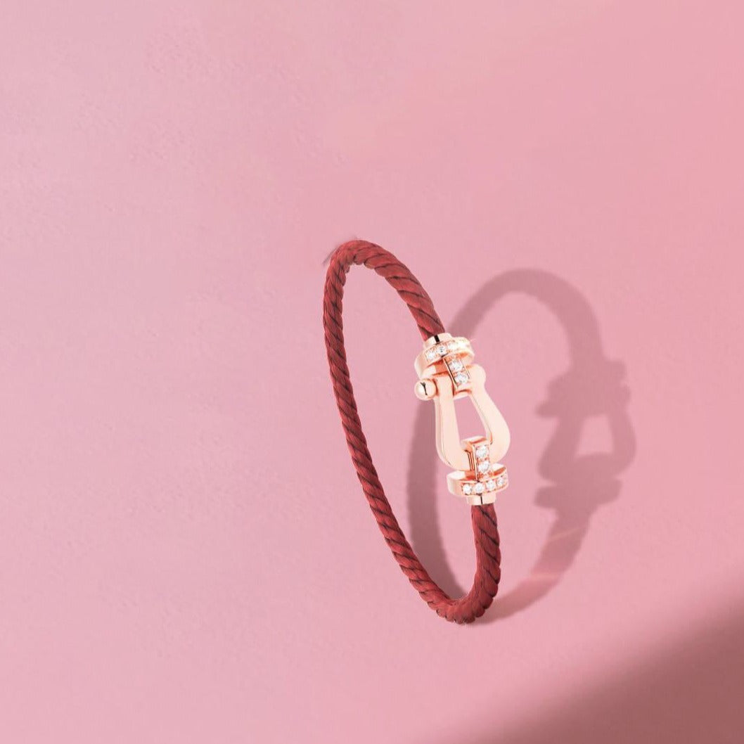 [⭐Luxery]FORCE 10 HALF DIAMOND PINK GOLD RED CORDERI LARGE AND MEDIUM MODEL