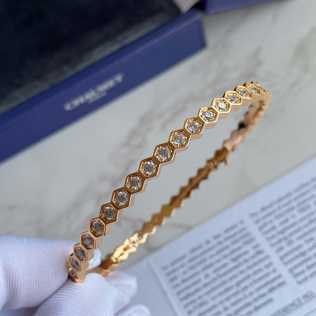 [⭐Luxery]BEE LOVE GOLD BRACELET FULL DIAMOND