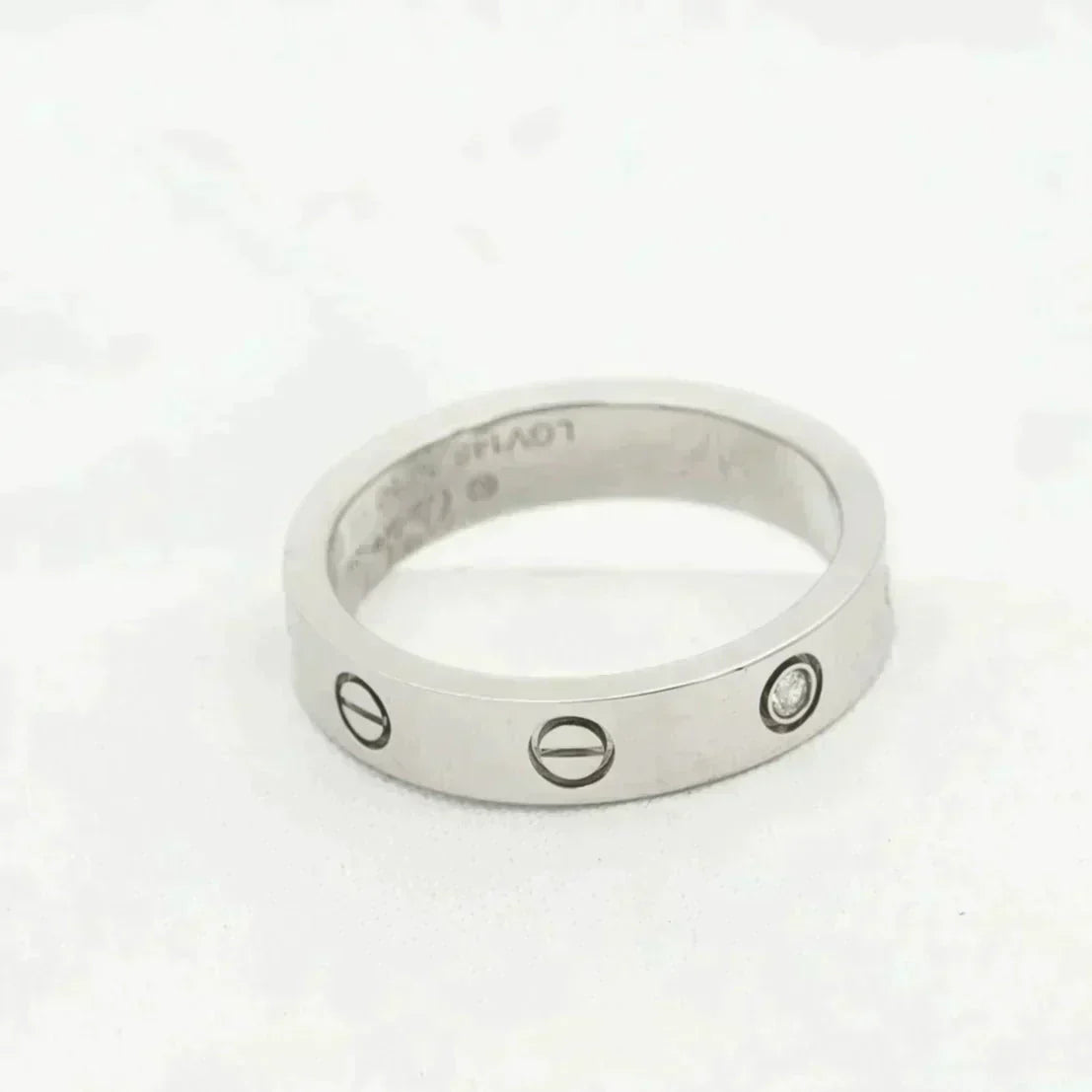 [⭐Luxery]LOVE RING 4MM 1 DIAMOND SILVER