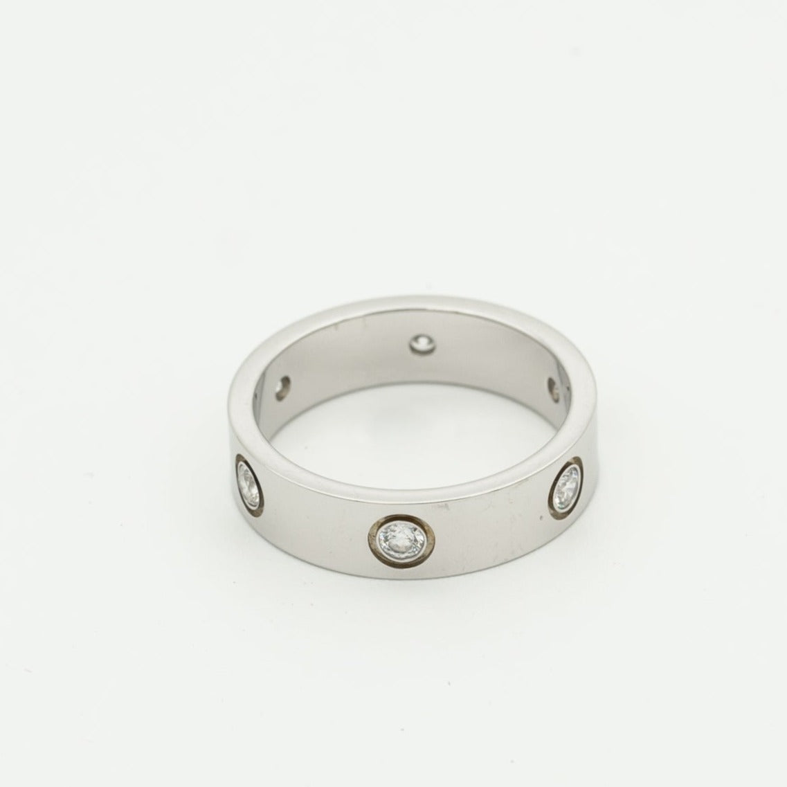 [⭐Luxery]LOVE RING 5.5MM 6 DIAMONDS SILVER