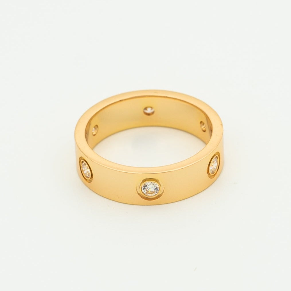 [⭐Luxery]LOVE RING 5.5MM 6 DIAMONDS PINK GOLD