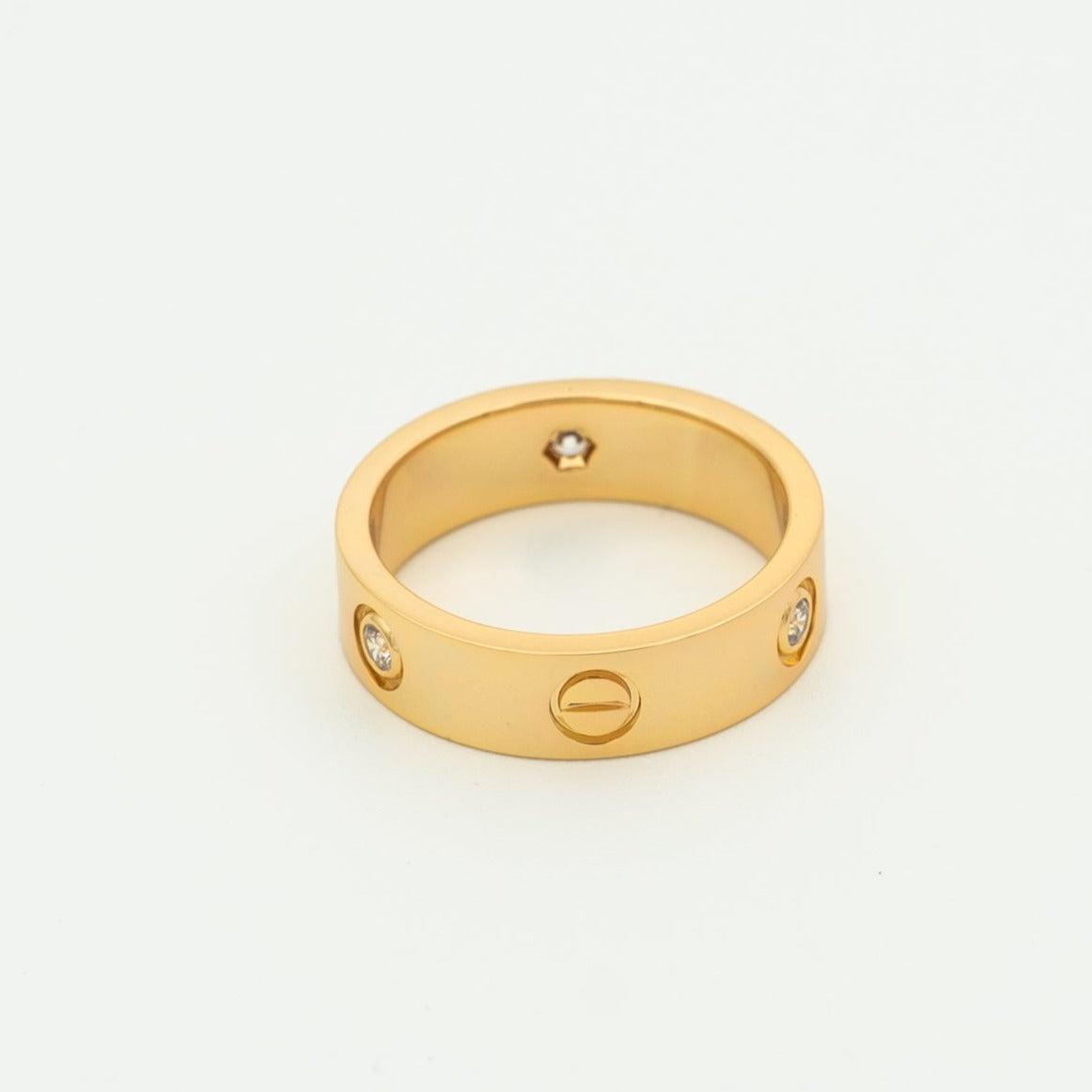 [⭐Luxery]LOVE RING 5.5MM 3 DIAMONDS PINK GOLD