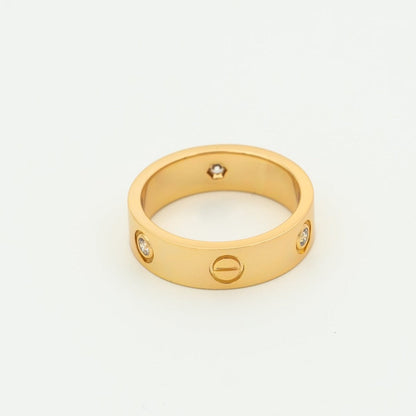 [⭐Luxery]LOVE RING 5.5MM 3 DIAMONDS PINK GOLD