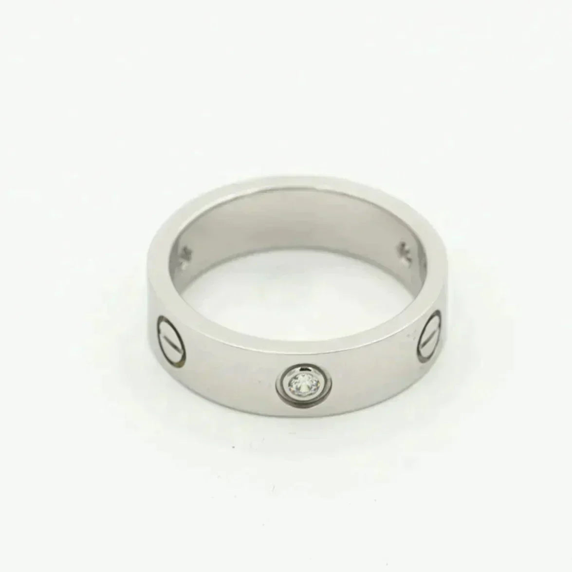 [⭐Luxery]LOVE RING 5.5MM 3 DIAMONDS SILVER