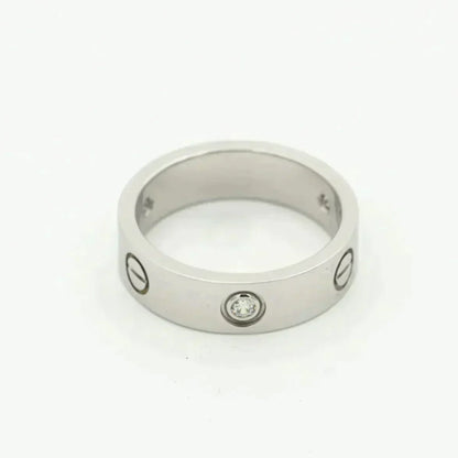 [⭐Luxery]LOVE RING 5.5MM 3 DIAMONDS SILVER