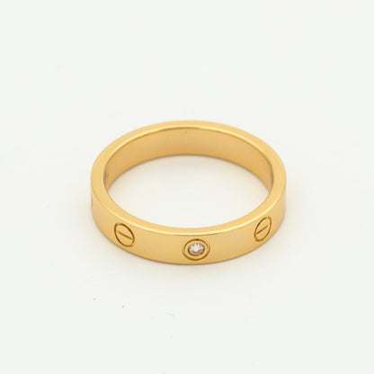 [⭐Luxery]LOVE RING 4MM 1 DIAMOND PINK GOLD