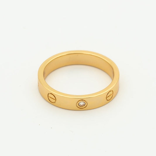 [⭐Luxery]LOVE RING 4MM 1 DIAMOND PINK GOLD