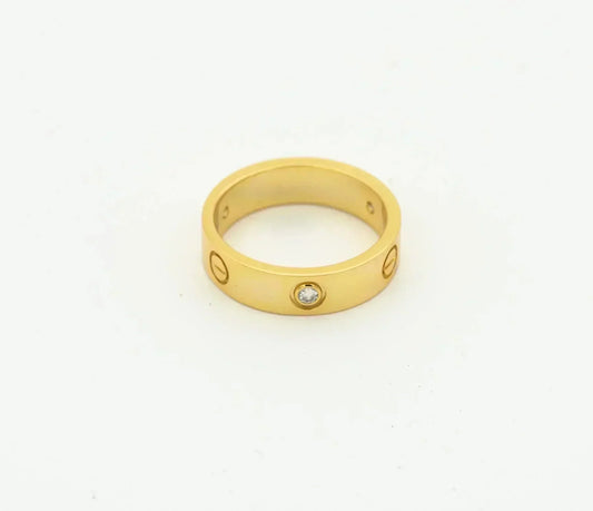 [⭐Luxery]LOVE RING 4MM 1 DIAMOND GOLD