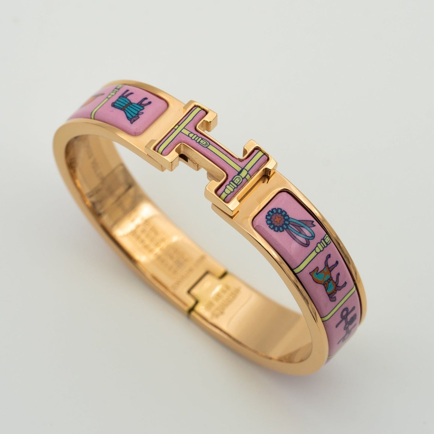 [⭐Luxery]H PINK GOLD BRACELET PINK CERAMIC