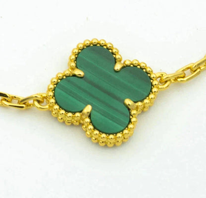 [⭐Luxery] CLOVER 5 MOTIF MALACHITE BRACELET COLLECTION