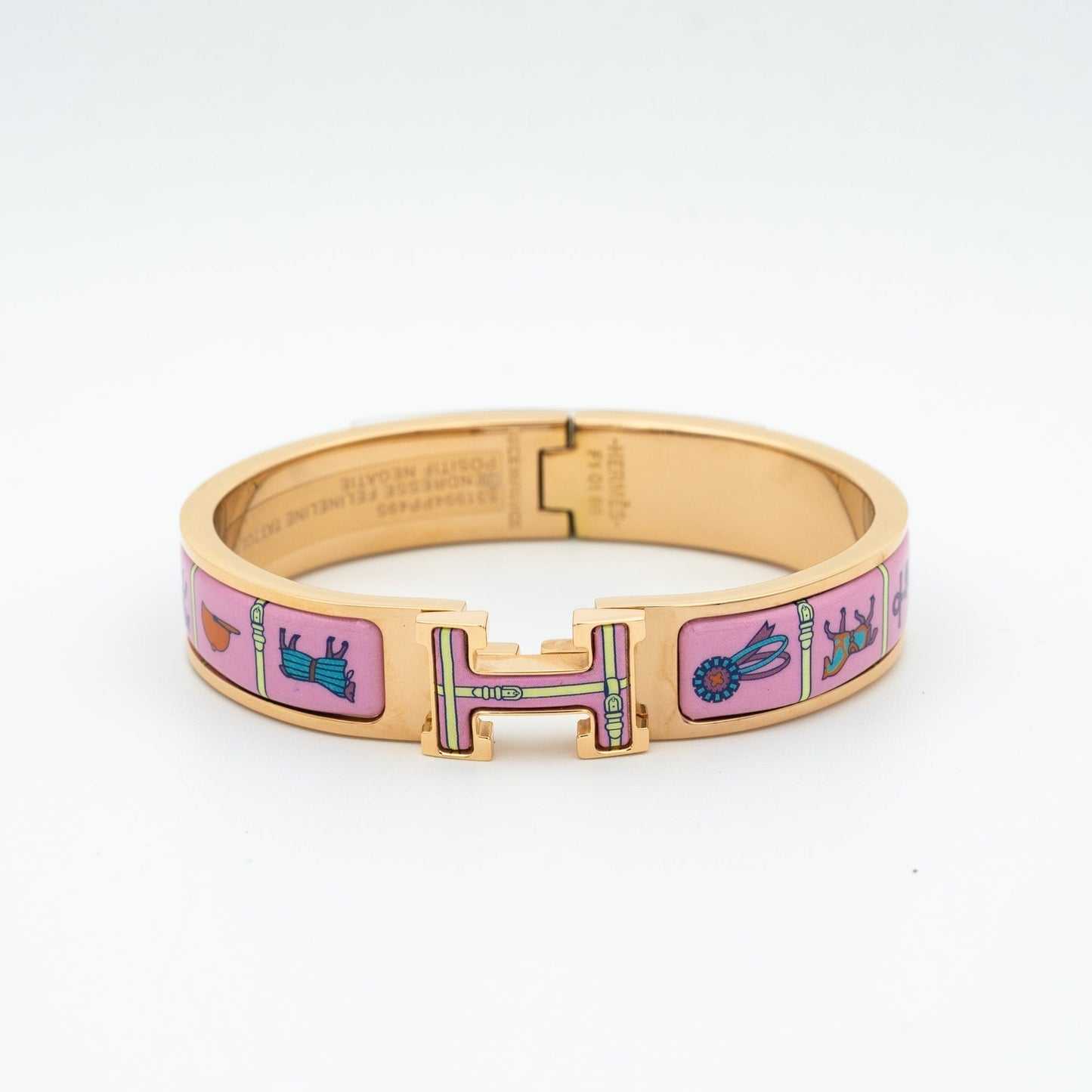[⭐Luxery]H PINK GOLD BRACELET PINK CERAMIC